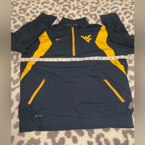 WVU Nike fitstorm gold and blue mens small pullover jacket. Excellent condition. - Picture 3 of 7